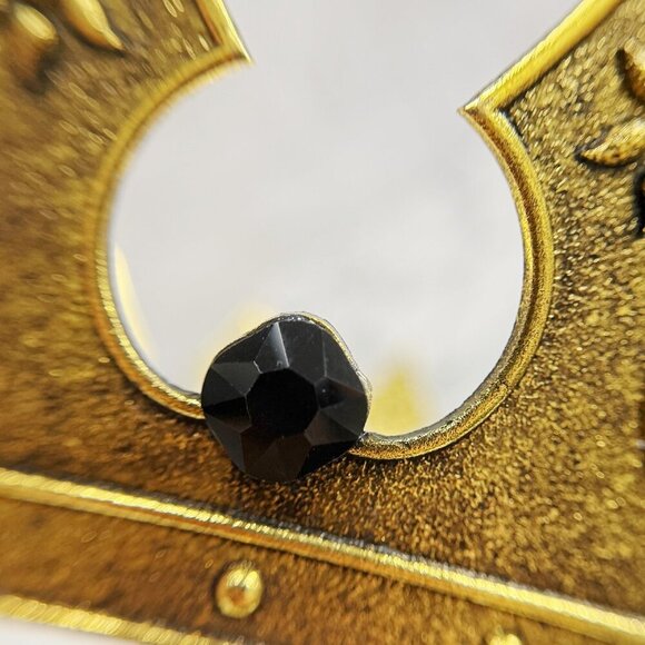 Regal Gold Crown, Royal Renaissance Crown, Medieval Costume, Black Stone Crown - Picture 8 of 9